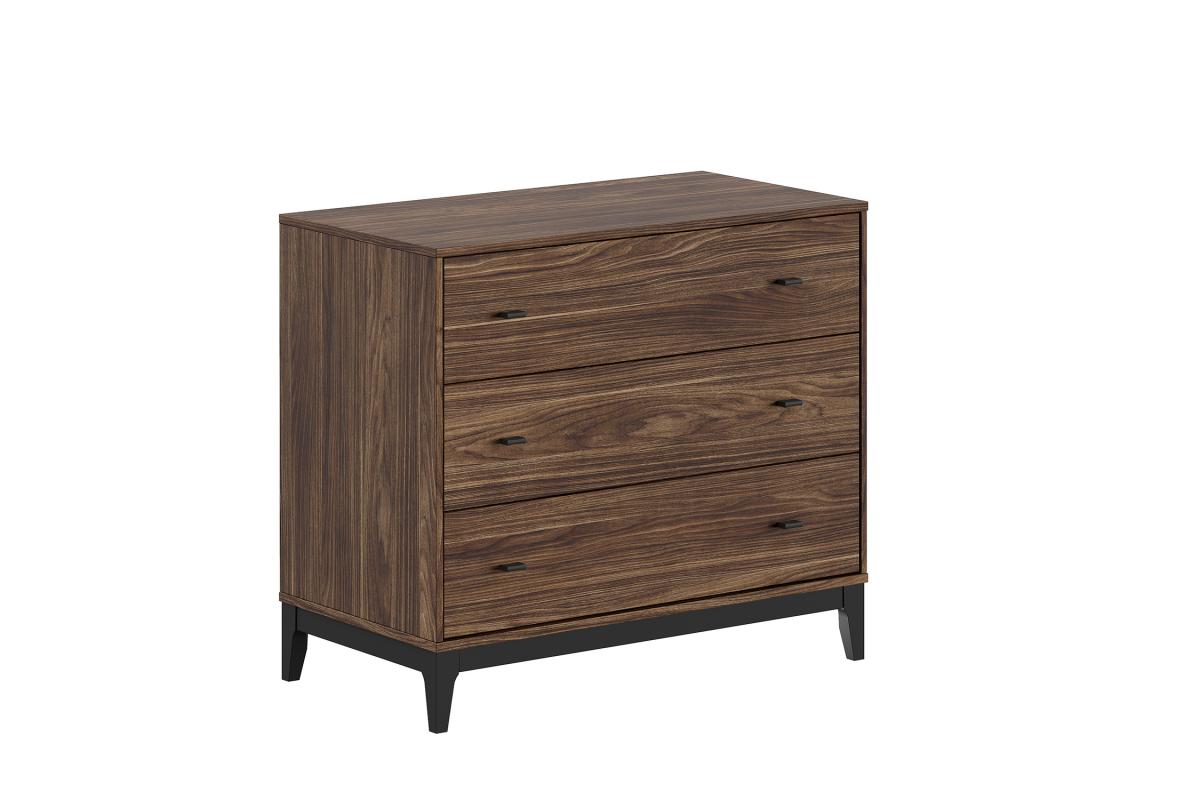 Commode ilyas 3 tiroirs noyer