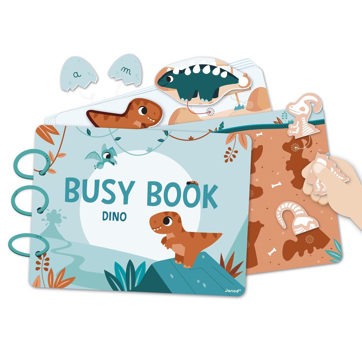 Busy-book Dino en carton (Français/Anglais)