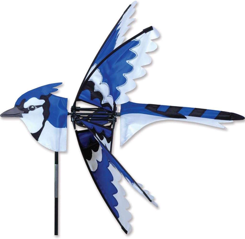 Moulin à vent oiseau Flying Blue Jay Spinner - 63 cm