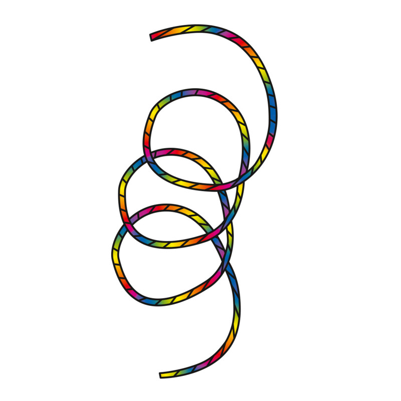 Queue de cerf-volant Rainbow Spiral HQ