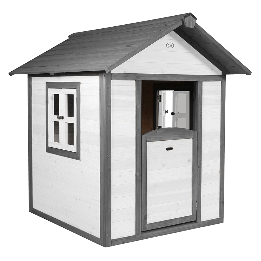 AXI Cabane Lodge en bois Blanc gris