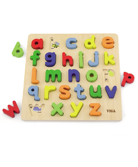 Puzzle à blocs Viga 50125 - Alphabet minuscules