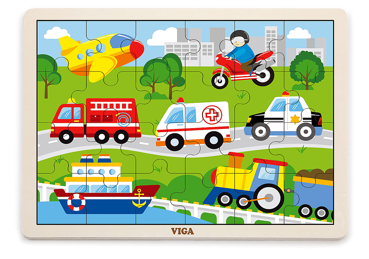 Puzzle 24 pièces Viga 51462 - Transports