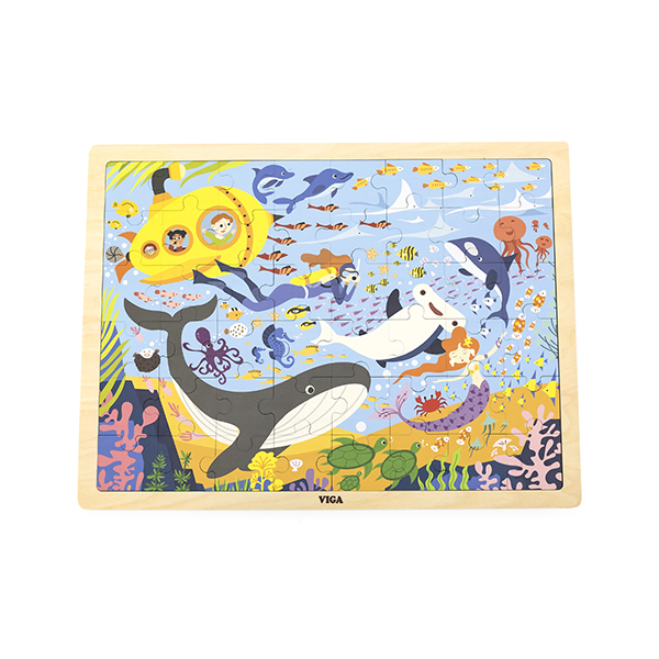 Puzzle en bois 48 pièces Viga 44583 - Vie marine