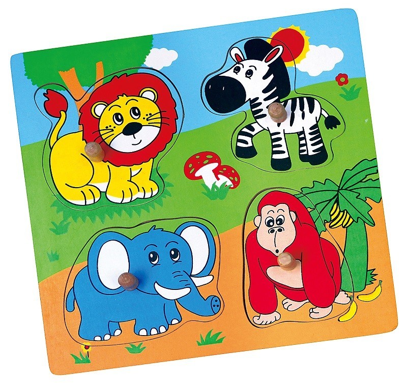 Puzzle plat en bois Viga 59563 - Animaux sauvages