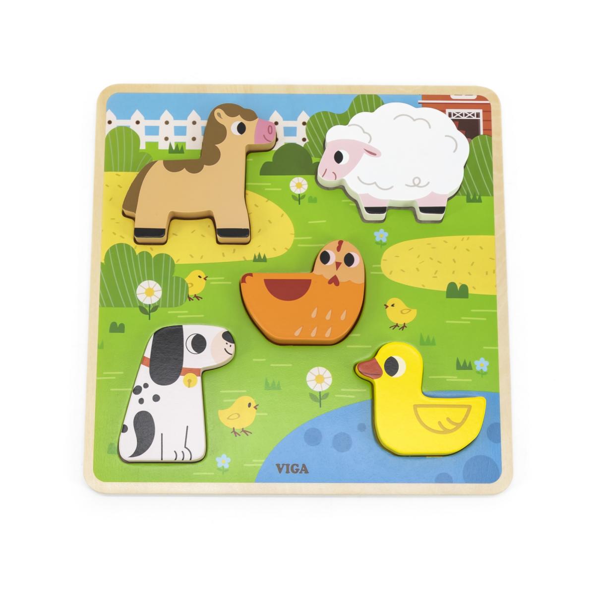 Puzzle tactile Viga 44662 - Ferme