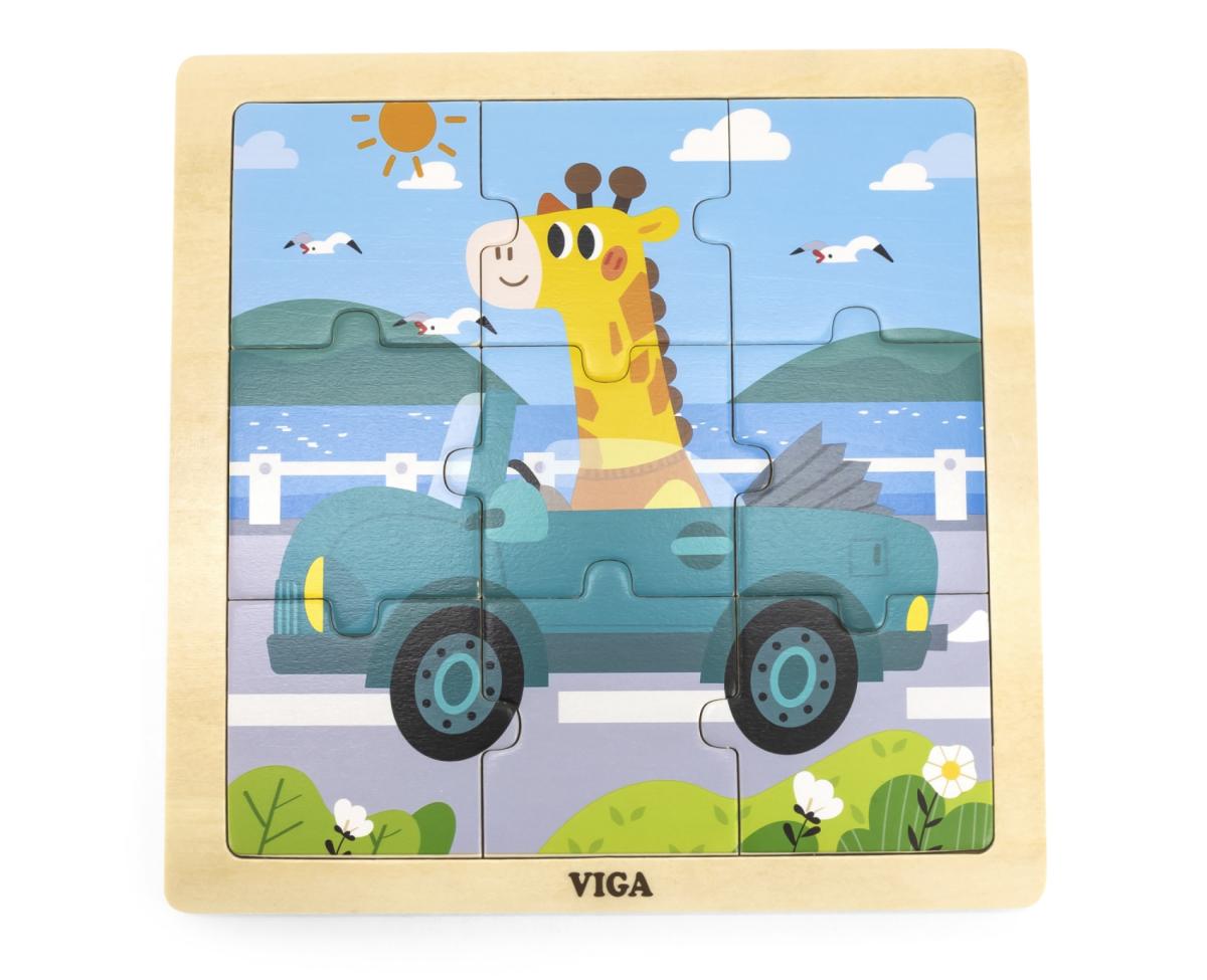 Puzzle en bois 9 pièces Viga 44629 - Voiture