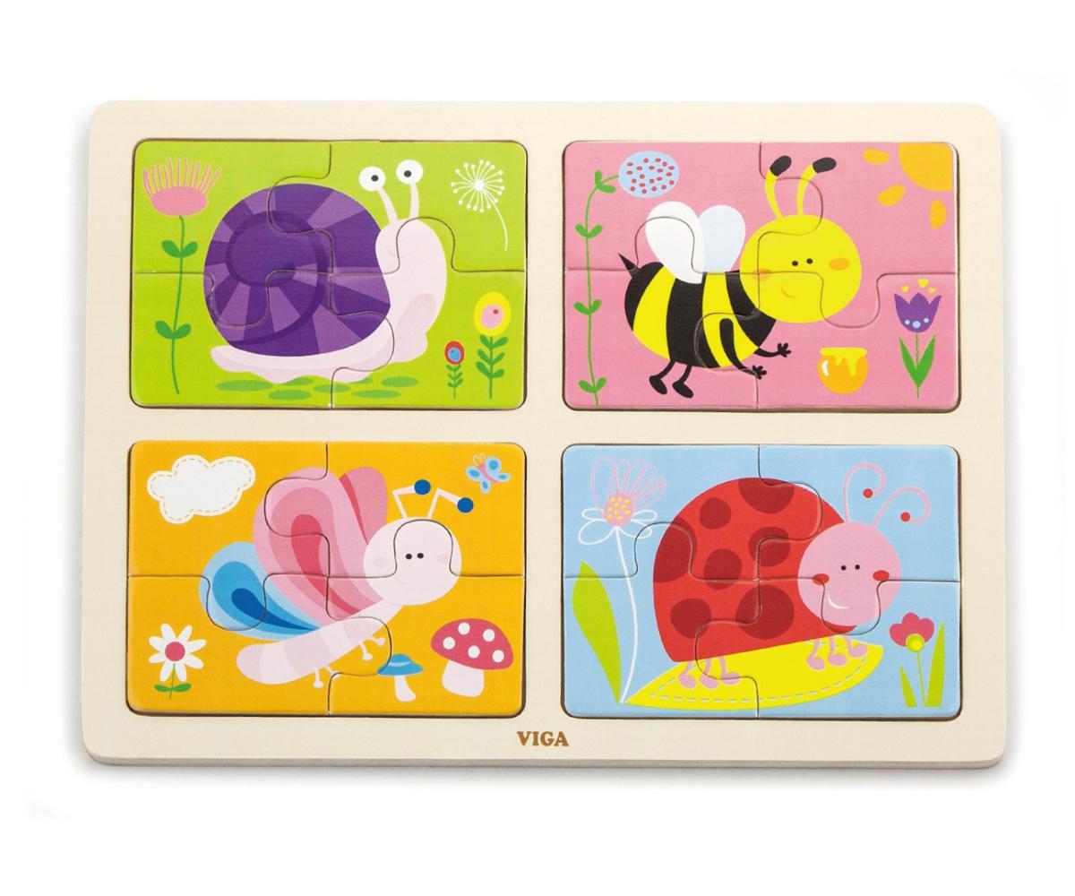 Puzzle 4-en-1 Viga 50189 - Insectes