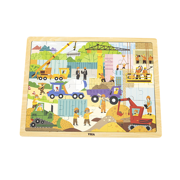 Puzzle en bois 48 pièces Viga 44585 - Zone de construction