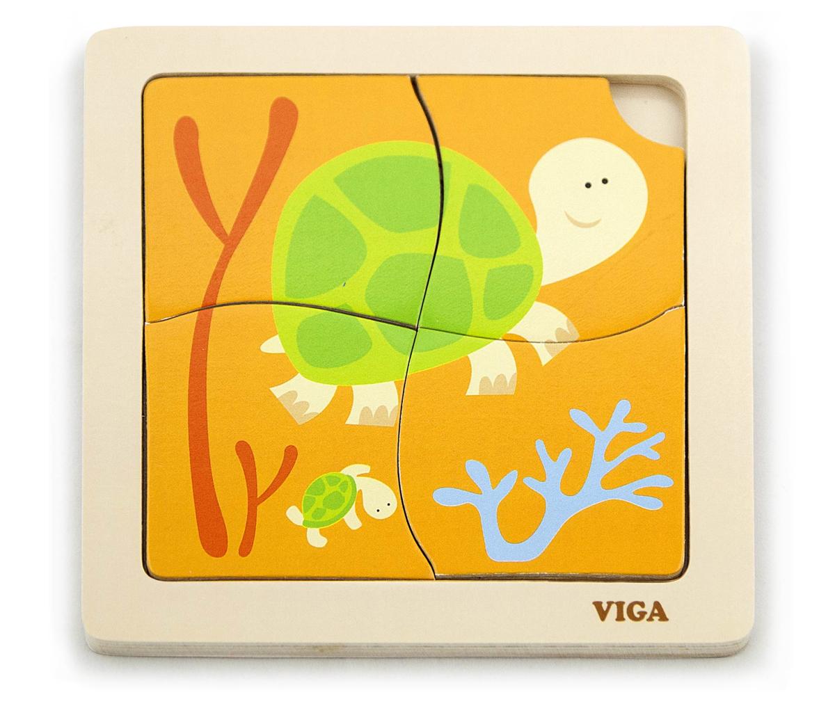 Puzzle plat pratique Viga 50143 - Tortue