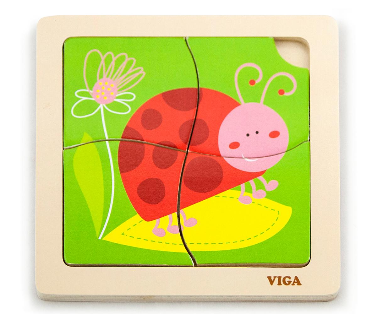 Puzzle plat pratique Viga 50140 - Coccinelle