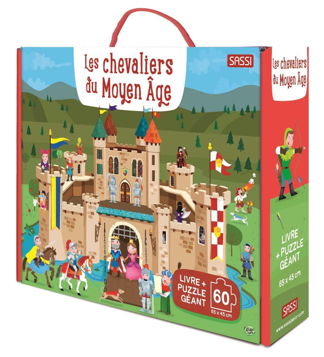 Les chevaliers du Moyen-âge: Puzzle géant 60 pièces et livre