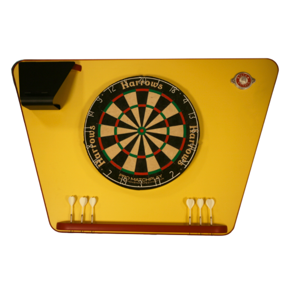 Cible et support de fléchettes traditionnel jaune Stella