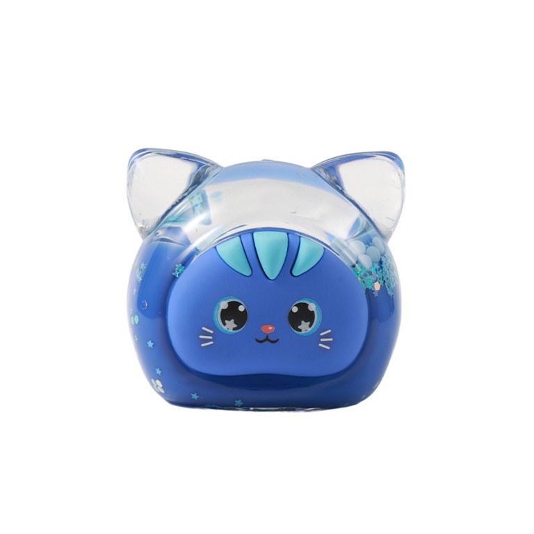Boule a neige Bubblehead chat bleu
