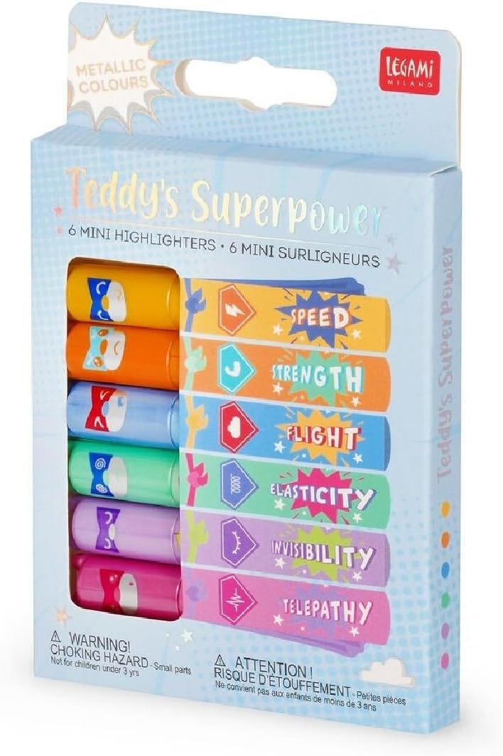 Teddy s superpower - Lot 6 mini surligneurs