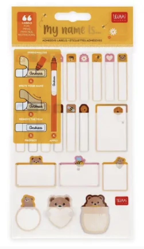 My name is - set de 66 etiquettes - Teddy bear