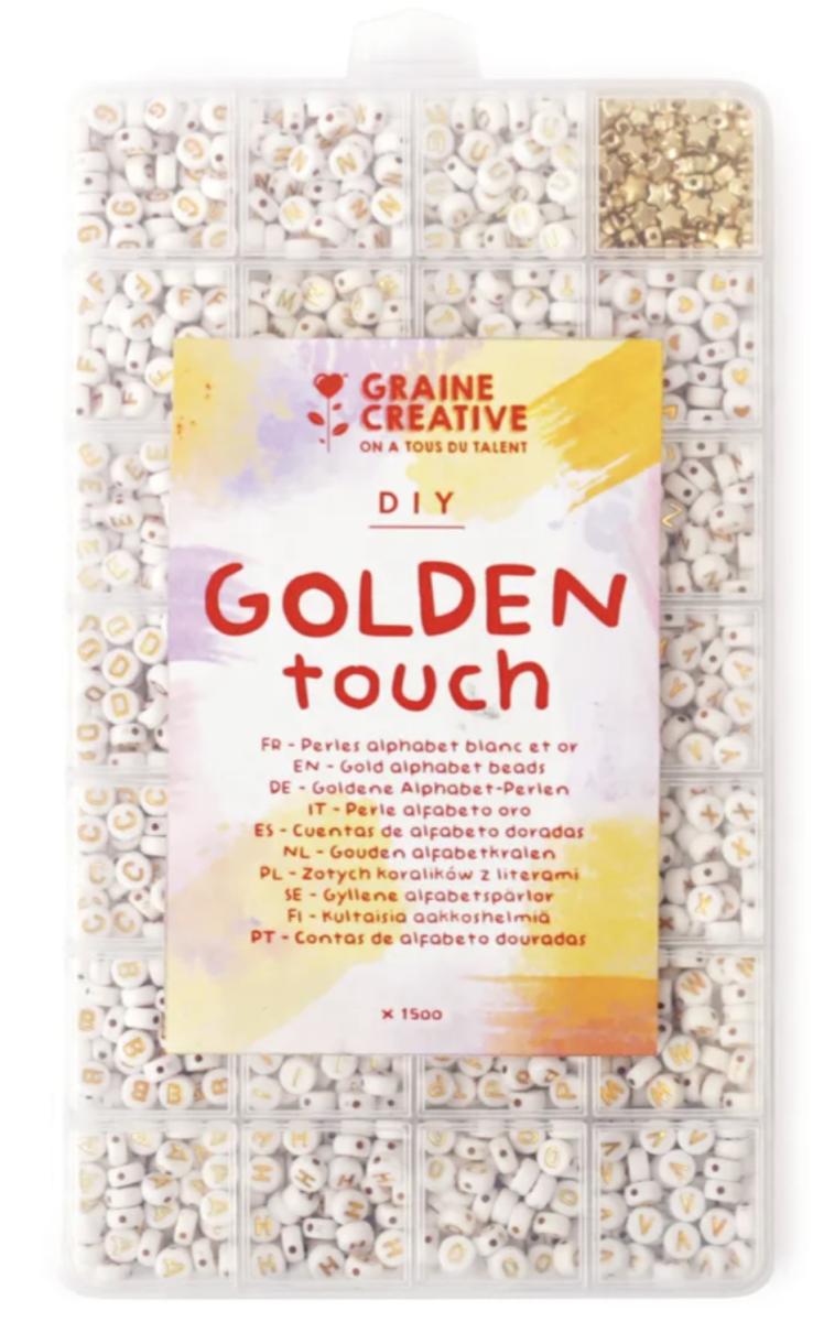 Assortiment de perles alphabet Golden Touch