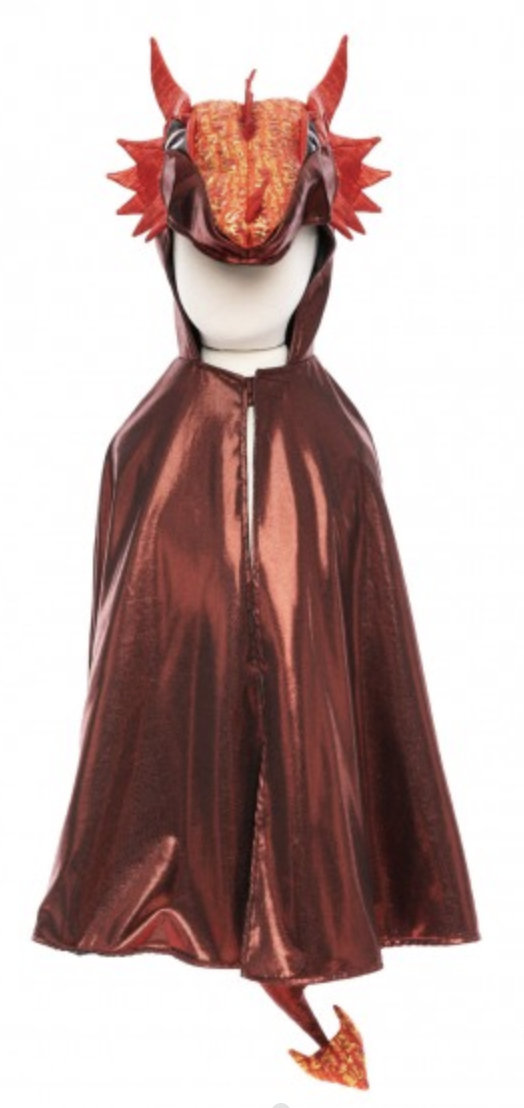 Cape de dragon rouge, 3-4ans
