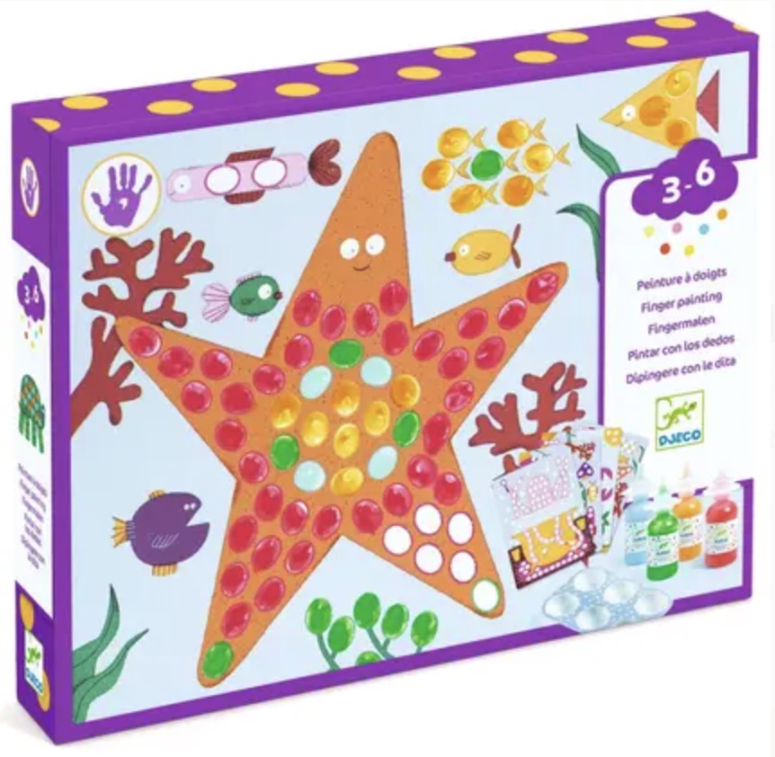Peindre avec ses doigts - Pois et poissons