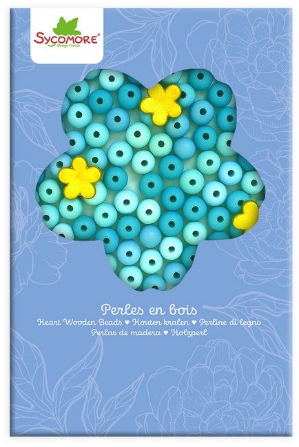 Les Perles - Boite de perles en bois - Fleurs