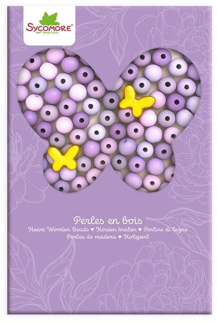 Les Perles - Boite de perles en bois - Papillon