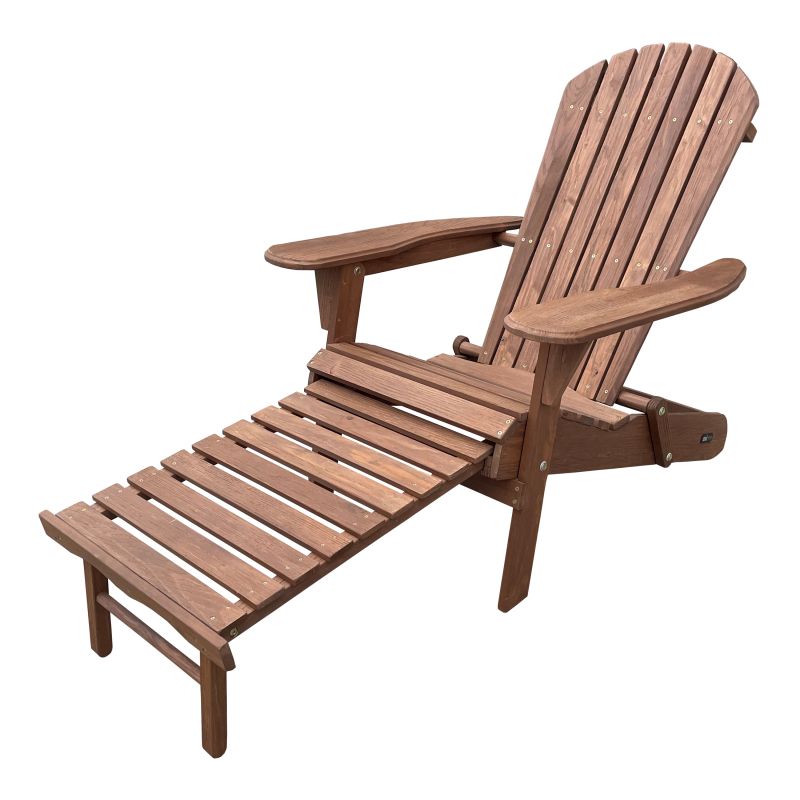 Chaise longue avec repose-pieds Alexa - Marron