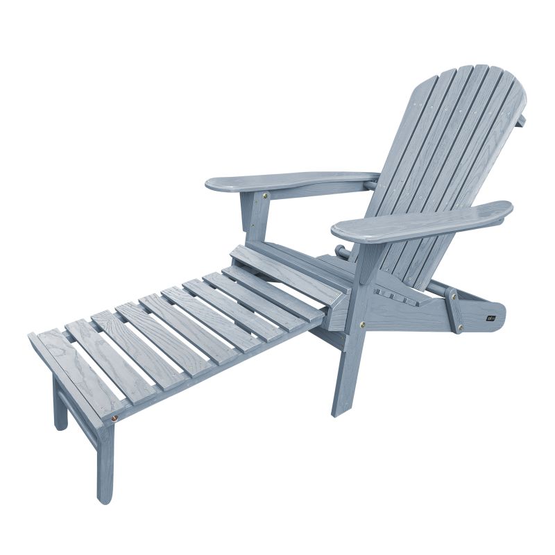 Chaise longue avec repose-pieds Alexa - Gris