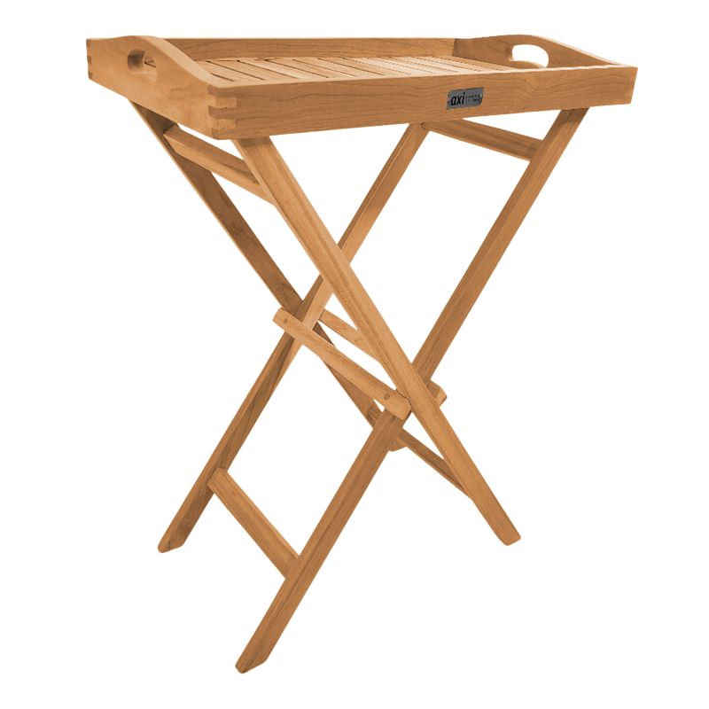 Lora Table d'appoint pliable en teck avec plateau amovible