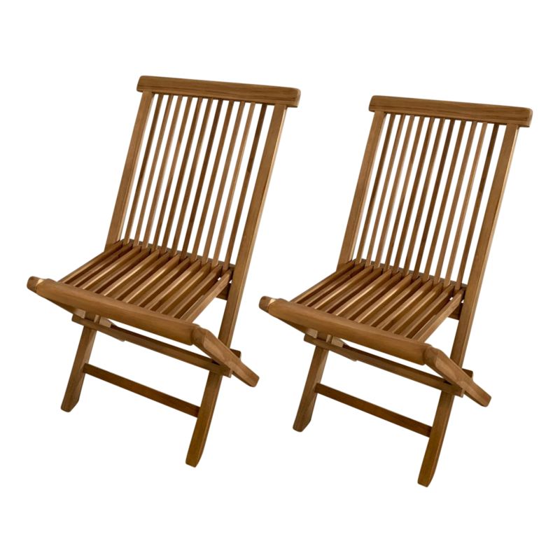 Mina Chaises de jardin pliables en Teck  - 2 pcs