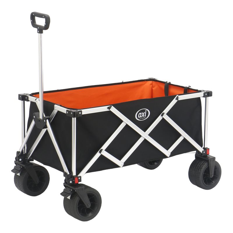 Chariot de plage pliable en aluminium noir/orange - SB151