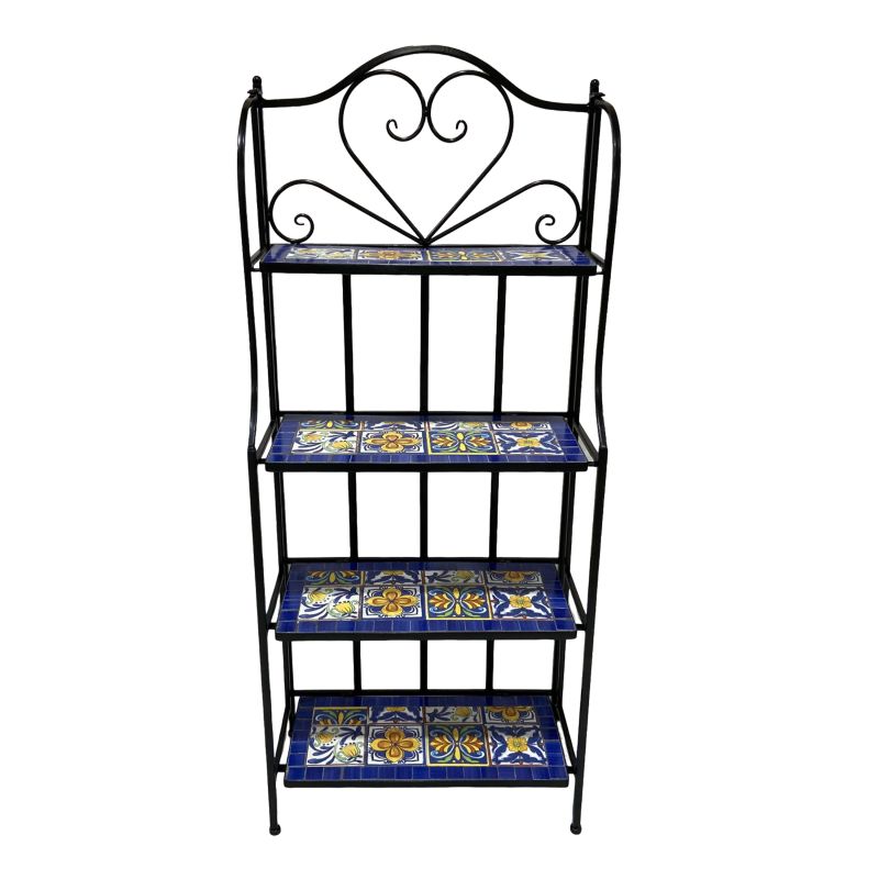 Etagère à plantes Métal Mosaïque Méditerranéen Bleu Cleo