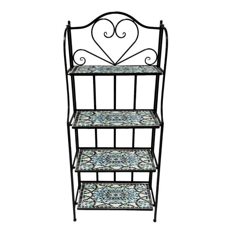 Etagère à plantes Métal Mosaïque Multicolore Bleu Cleo