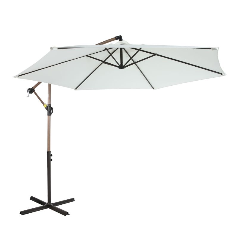 Parasol déporté - Dion - chêne/Beige
