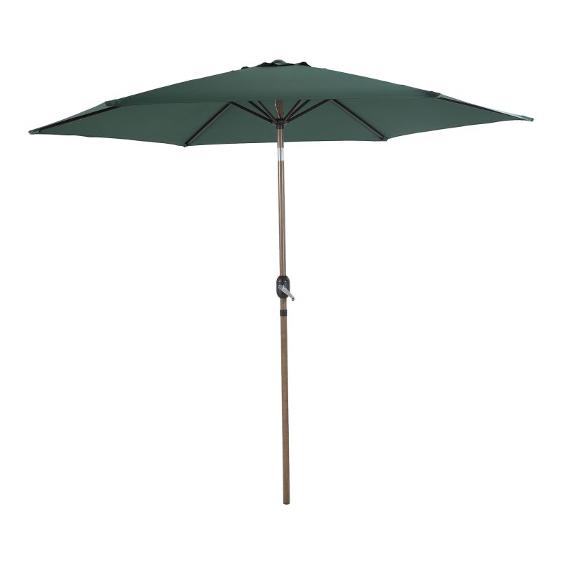 Noor Parasol à mât -  Aspect chêne/Vert