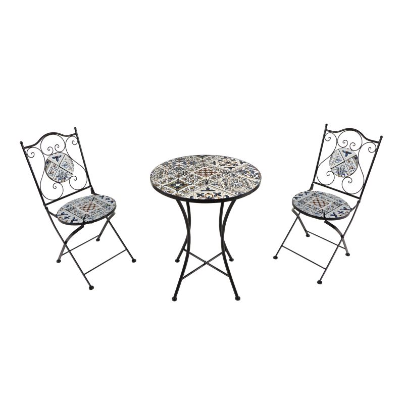 Chaise Bistrot Mosaïque Bleu Clair Amélie