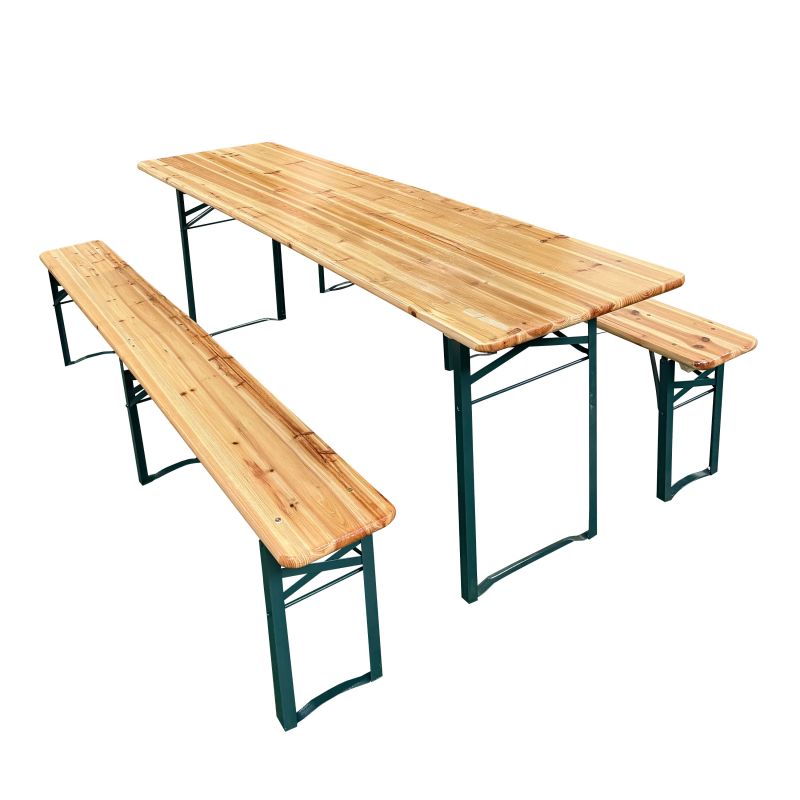 Ensemble de table de brasserie pliable avec 2 bancs