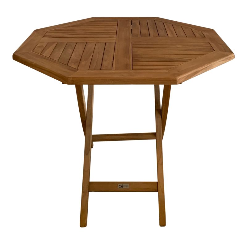 Table de jardin octogonale pliable en teck 100 cm Sana
