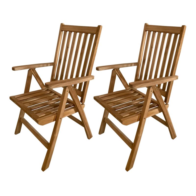 Chaises de jardin réglables en Teck - Set 2 pièces - Nuria