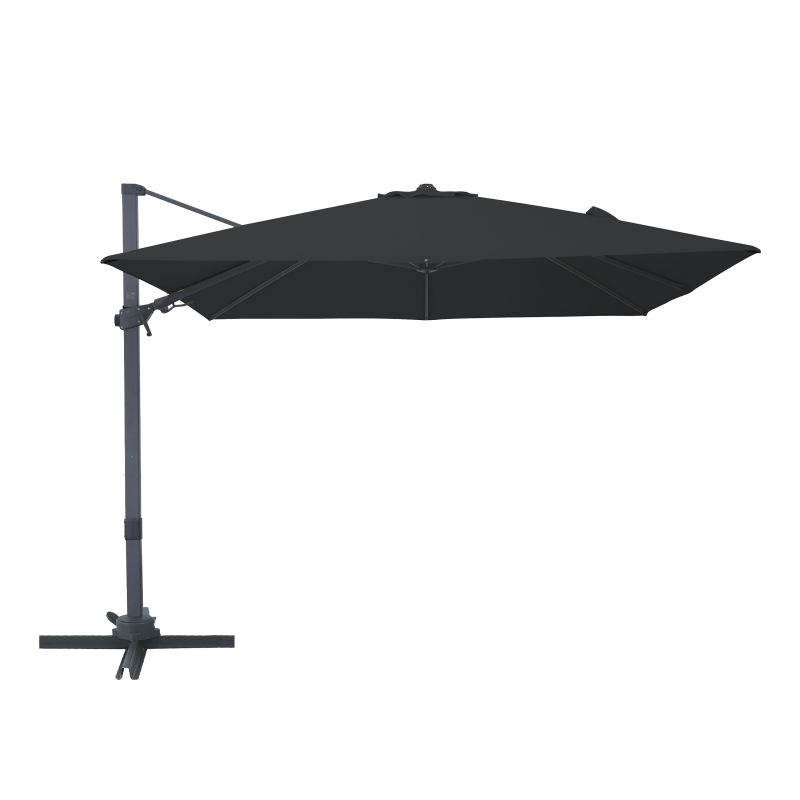 Parasol déporté 300 x 300 cm Anthracite/Gris Alina