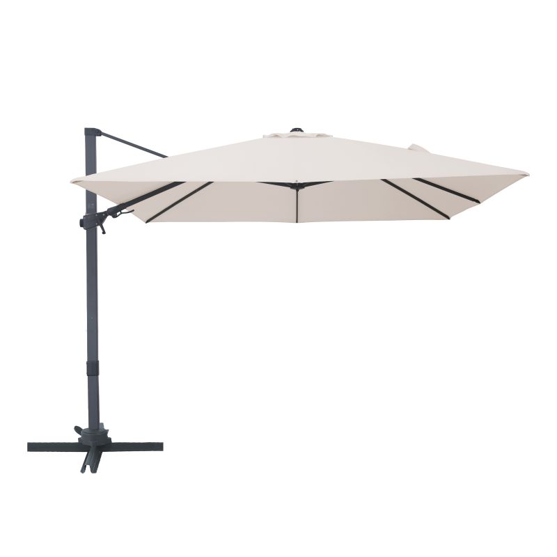 Parasol déporté 300 x 300 cm Anthracite/Beige Alina
