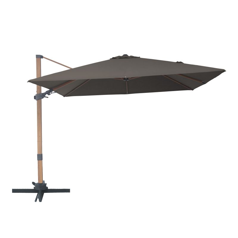Parasol déporté 300 x 300 cm Aspect bois/Taupe Alina