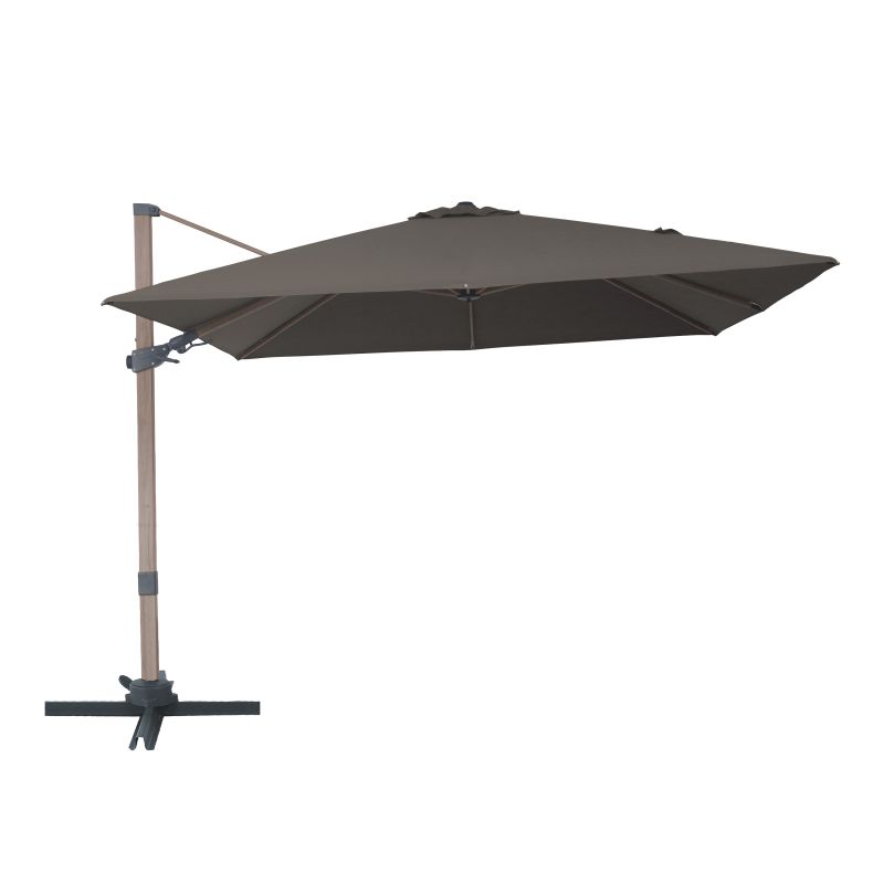 Parasol déporté 300 x 300 cm  Aspect chêne/Taupe Alina