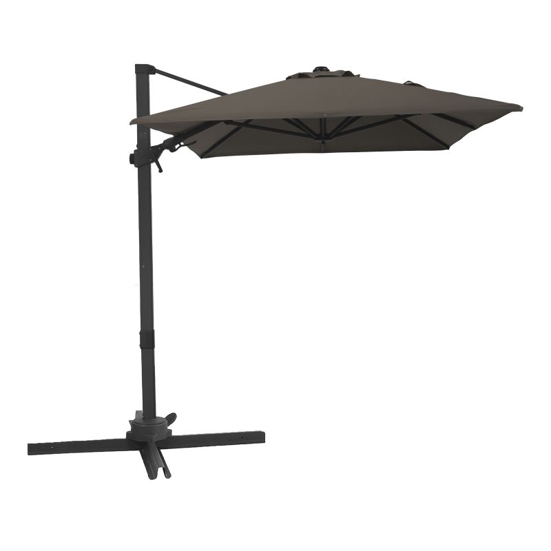 Parasol déporté 200 x 300 cm Anthracite/Taupe Nyra
