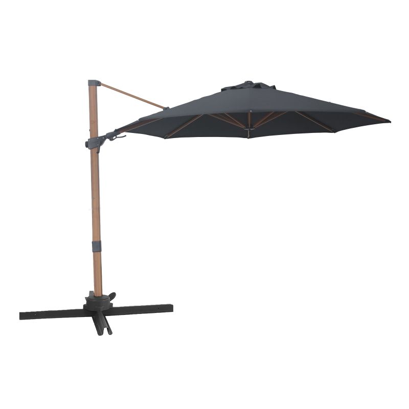 Parasol déporté -300 cm Aspect bois/Gris - Solis