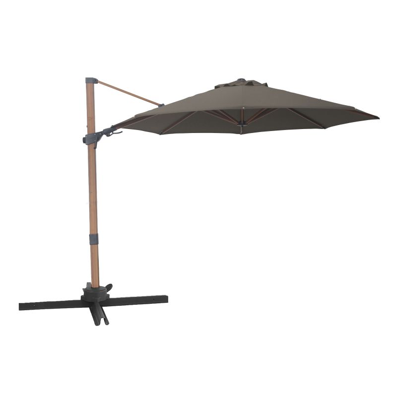 Parasol déporté -300 cm Aspect bois/Taupe - Solis