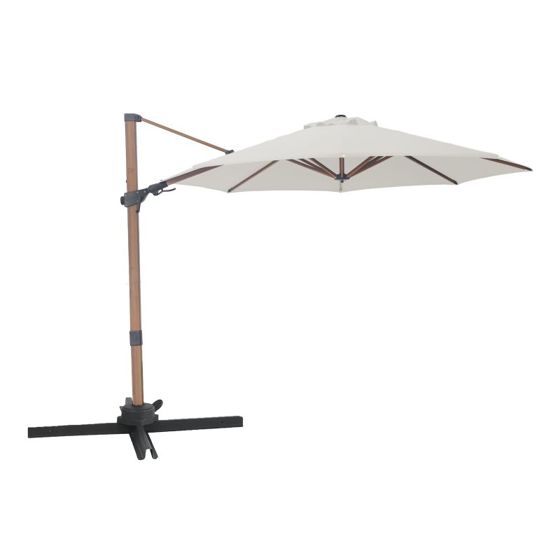 Parasol déporté - 300 cm Aspect bois/Beige - Solis