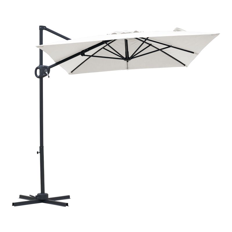Parasol déporté 200 x 300 cm Anthracite/Beige Luma