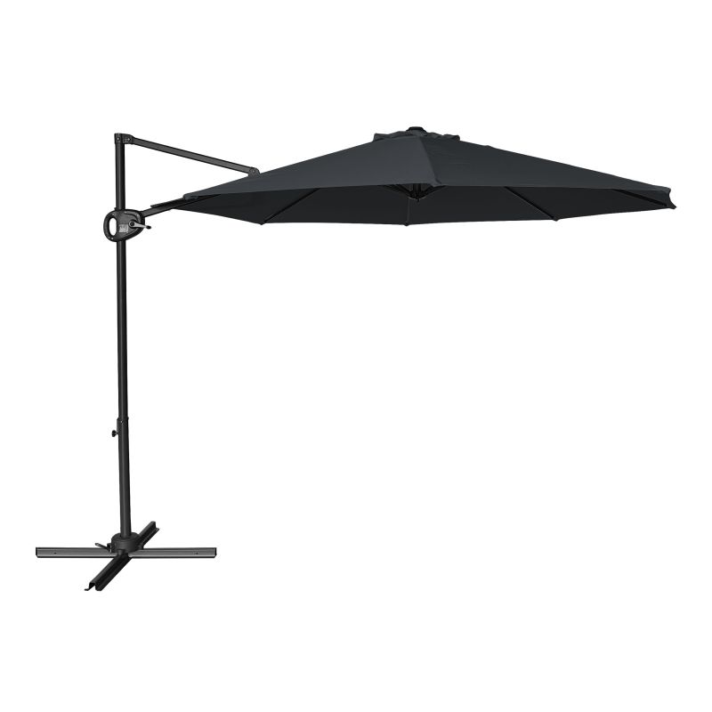 Parasol déporté - 300 cm Anthracite/Gris - Soleas