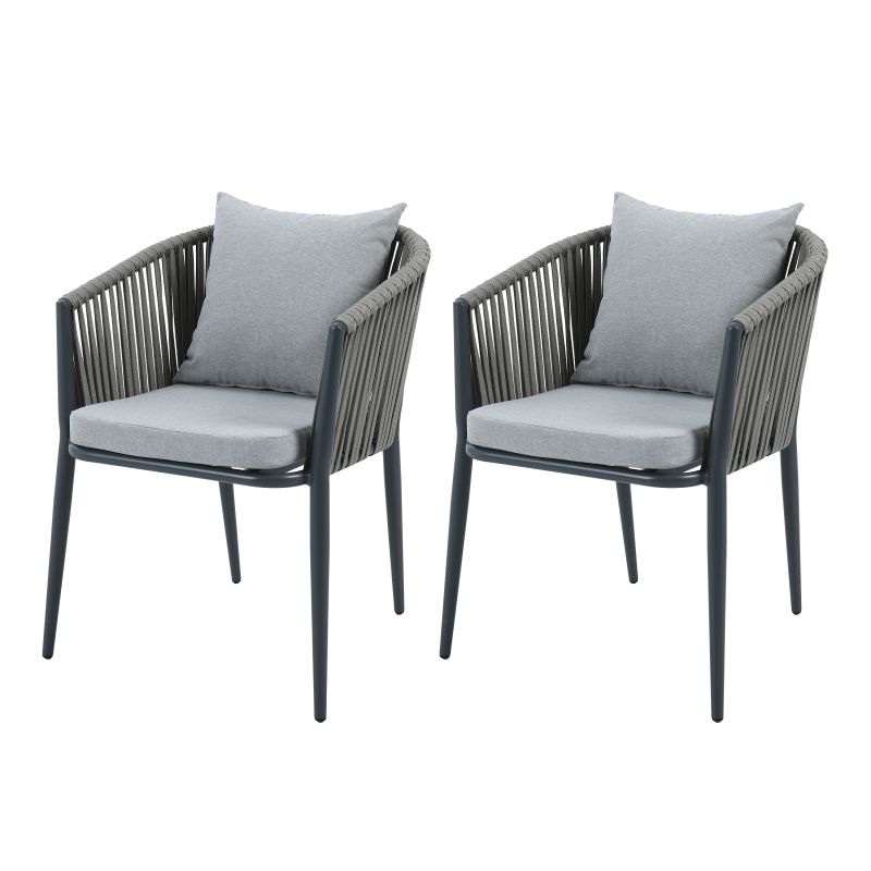 Chaises Anthracite - Lot de 2 pièces Faye
