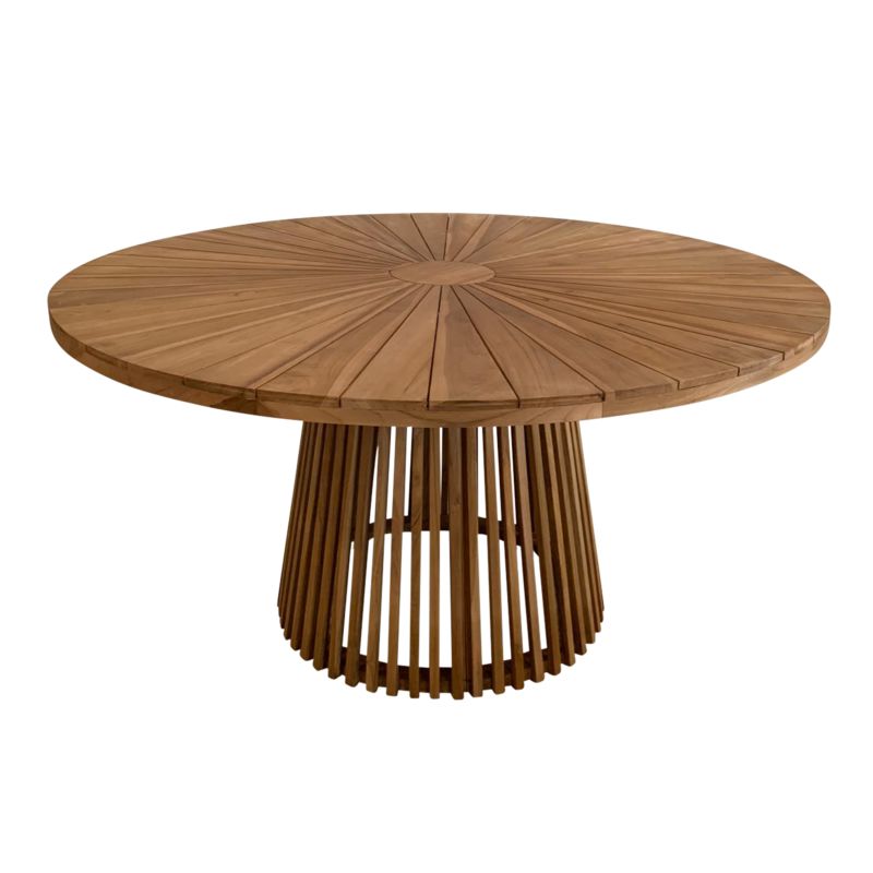 Table de jardin ronde en teck - 150 cm